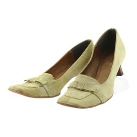 Sapatos de couro de ervilha verde 2