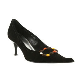 Bombas de couro preto 1