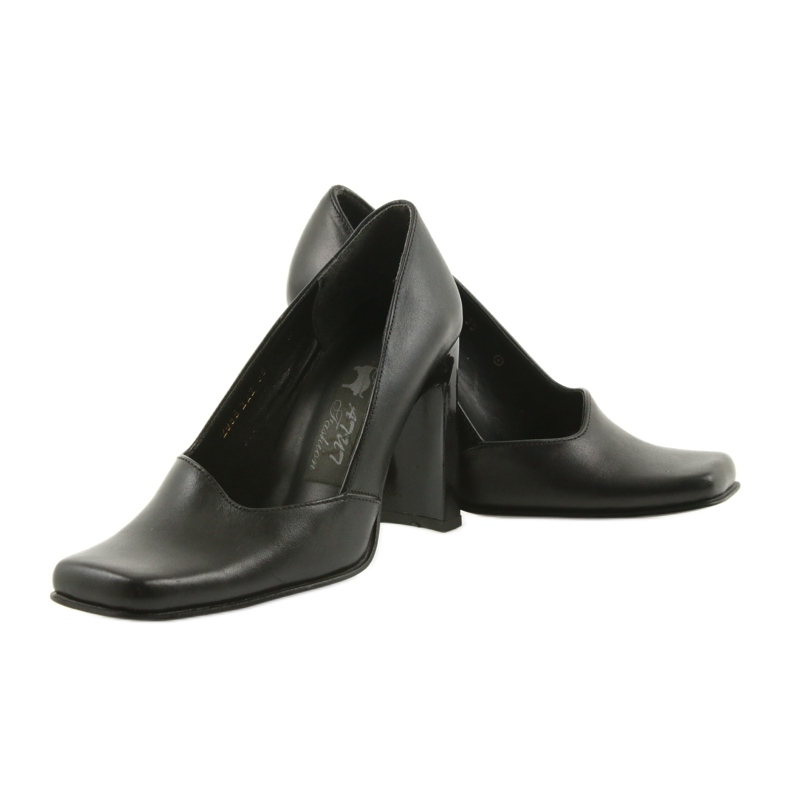 Bombas de couro Atut 988 preto 2