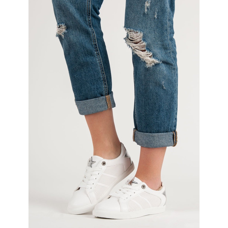 Calçados esportivos baixos branco cinza 1