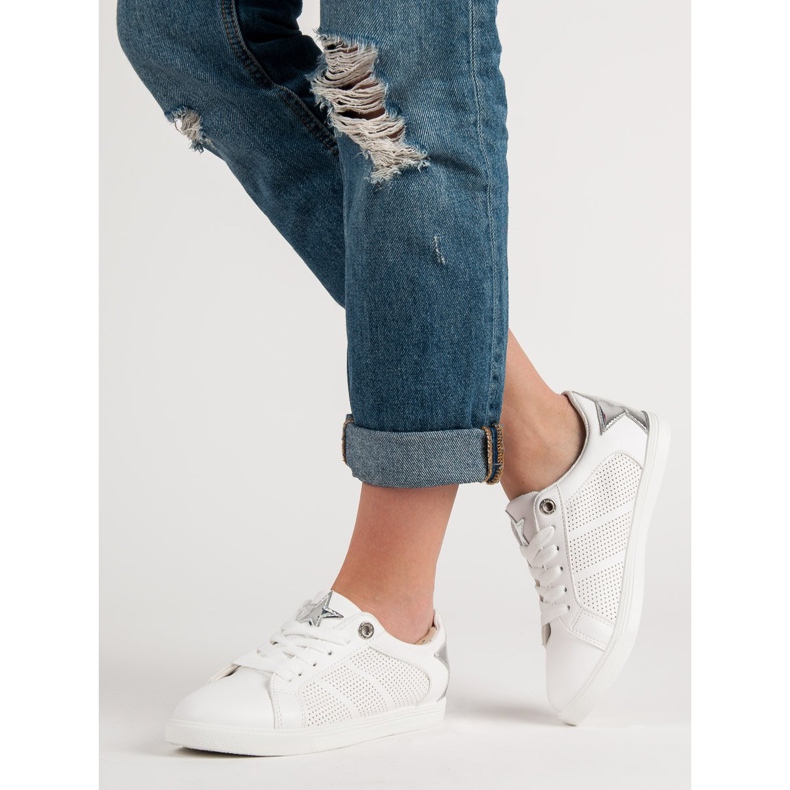 Calçados esportivos baixos branco cinza 2