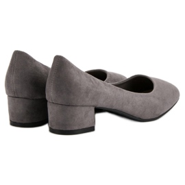 Queentina Bombas de salto plano cinza 1