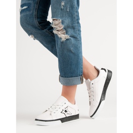 Calçados esportivos femininos branco preto 2