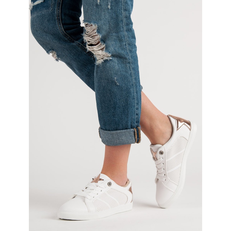 Calçados esportivos baixos branco amarelo 1