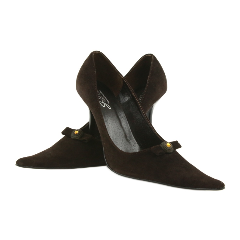 Bombas de couro marrom 3