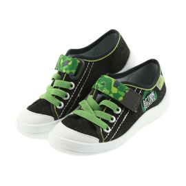 Sapatos infantis Befado, chinelos, tênis 251y102 preto verde 3