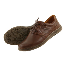 Sapatos masculinos decotados Riko 870 castanhos marrom 4