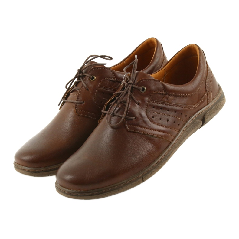 Sapatos masculinos decotados Riko 870 castanhos marrom 3