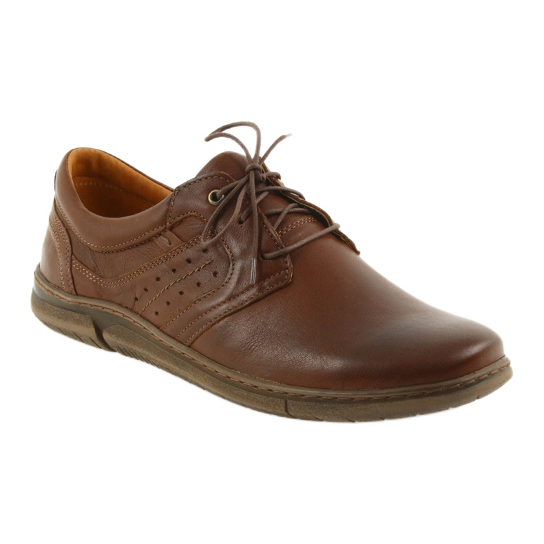 Sapatos masculinos decotados Riko 870 castanhos marrom 1