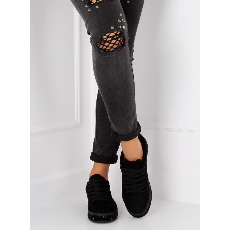 Tênis preto BS098 preto com pedras 2