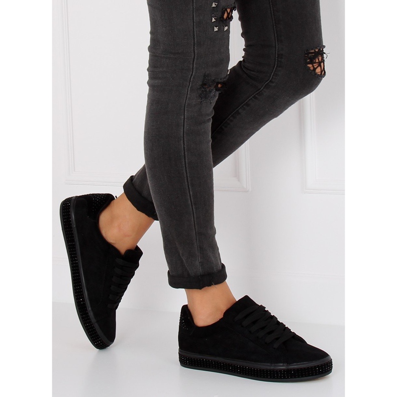 Tênis preto BS098 preto com pedras 1