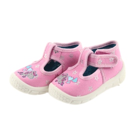 Sapatos infantis Befado, chinelos 531P009 cinza rosa 2