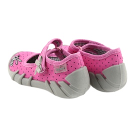 Sapatos infantis Befado, chinelos de bailarina 109P169 preto cinza rosa 4