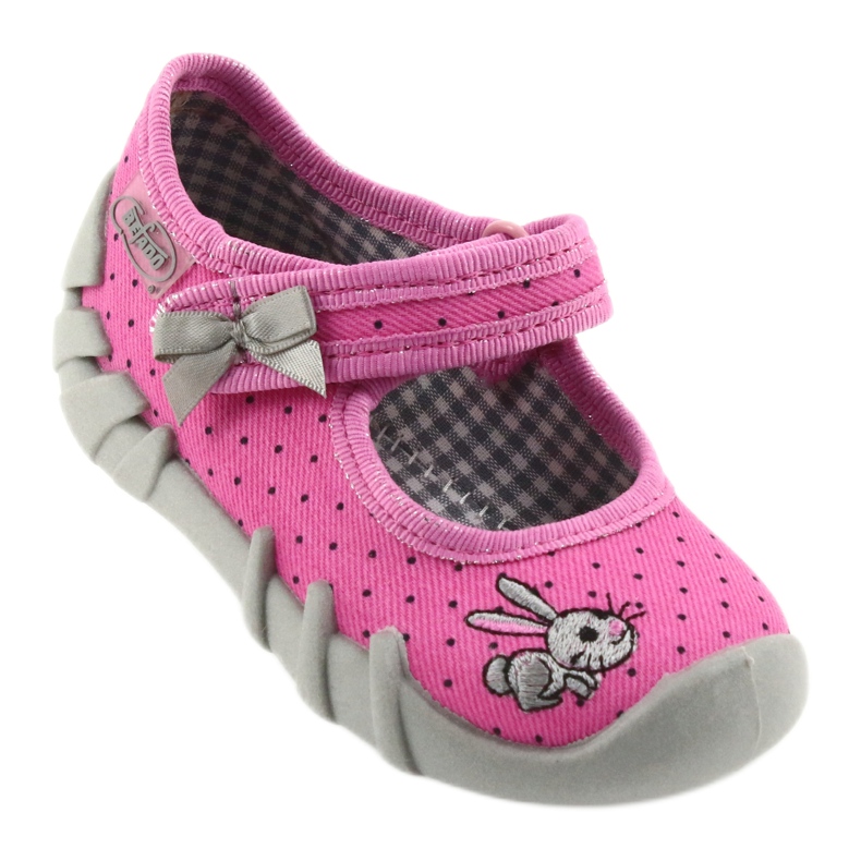 Sapatos infantis Befado, chinelos de bailarina 109P169 preto cinza rosa 1