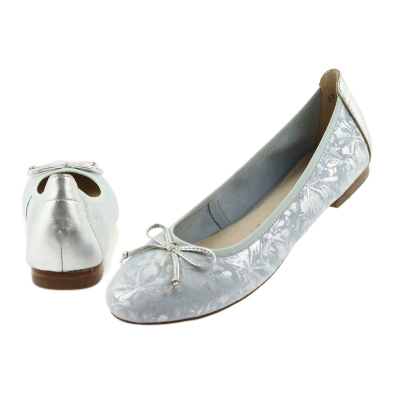 Ballerinas femininas 22102 de Caprice com um arco azul 5