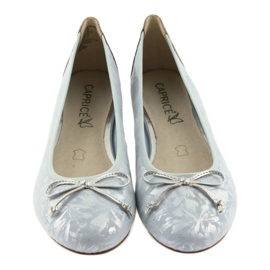 Ballerinas femininas 22102 de Caprice com um arco azul 3