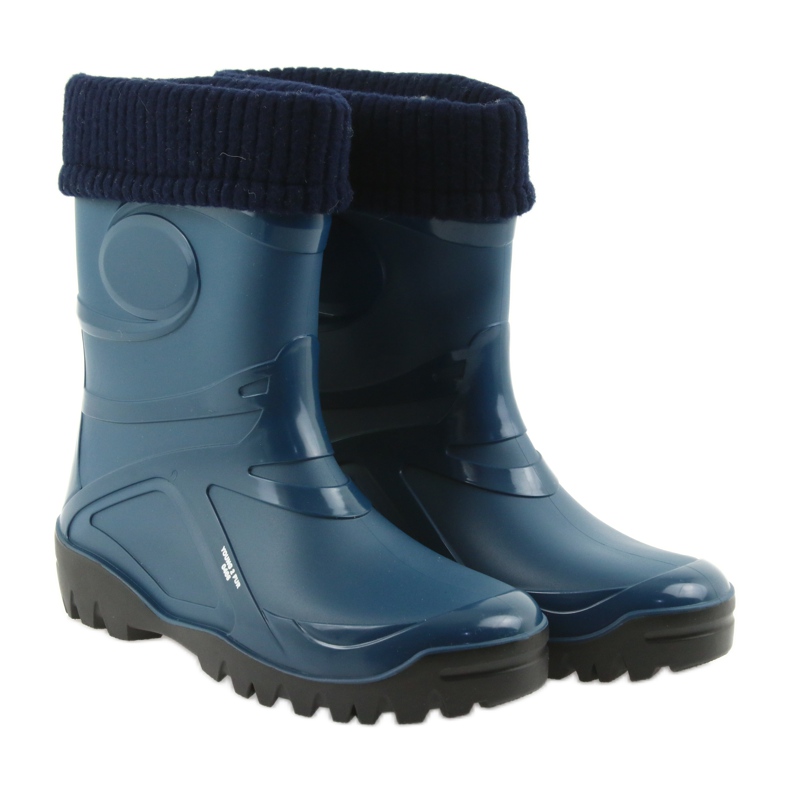 Demar botas de chuva sapatos femininos meia quente azul marinho 4