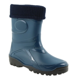 Demar botas de chuva sapatos femininos meia quente azul marinho 1