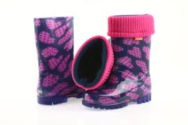 Demar Galoshes meia quente corações rosa azul marinho 6