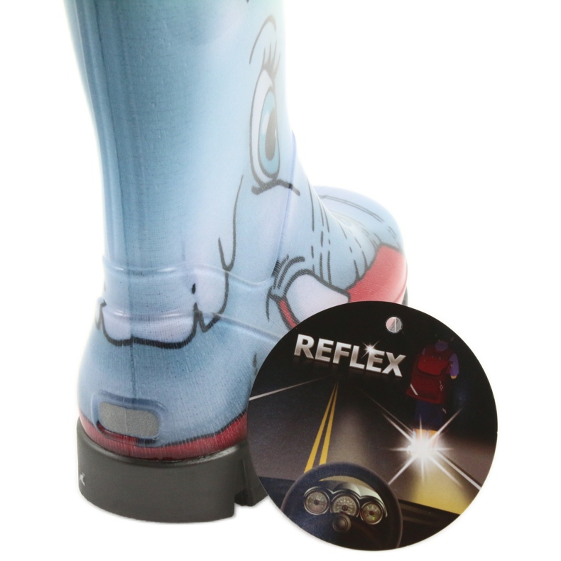 Botas infantis Demar, botas de borracha com meia azul cinza vermelho 5