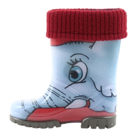 Botas infantis Demar, botas de chuva com meia quente azul 2