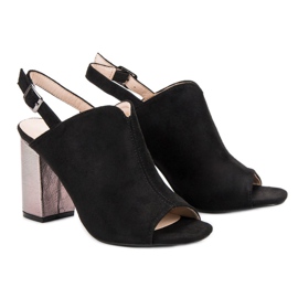 Sandálias construídas em um bar VINCEZA preto 2