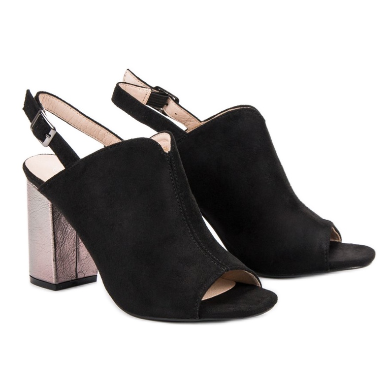 Sandálias construídas em um bar VINCEZA preto 2