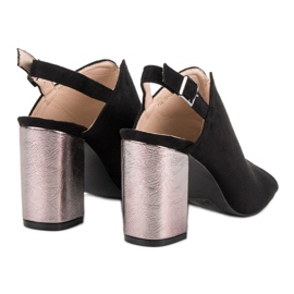 Sandálias construídas em um bar VINCEZA preto 1