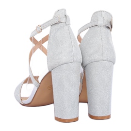 Sandálias prateadas no poste NC791 prateado cinza 1 Sandálias prateadas no poste NC791 prateado cinza 1