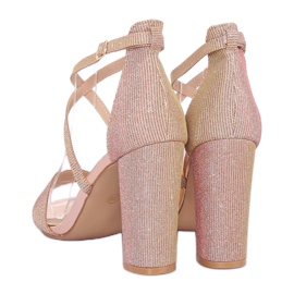 Sandálias no poste rosa NC791 Champagne 1