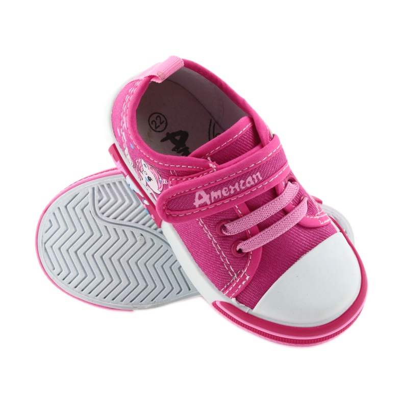 Tênis infantil American Club rosa com velcro 28/19 2