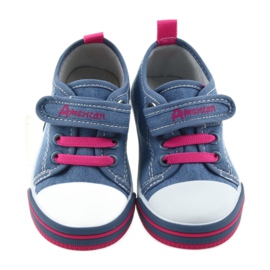 Tênis infantil American Club azul com velcro 28/19 rosa 3