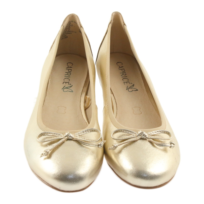 Sapatos de bailarina Caprice dourado para mulheres 22102 3