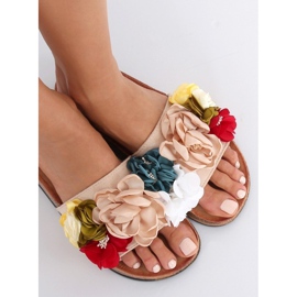 Chinelos femininos bege P-848 bege multicolorido rosa 1 Chinelos femininos bege P-848 bege multicolorido rosa 1