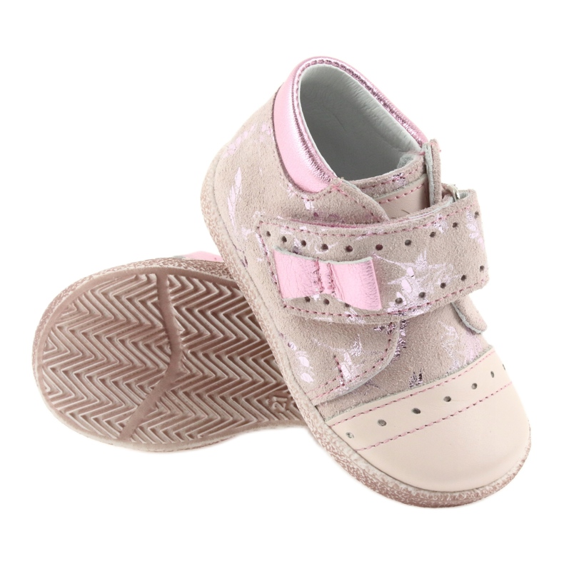 Sapatinhos de velcro infantis sapatos Ren But 1535 rosa flamingos 3
