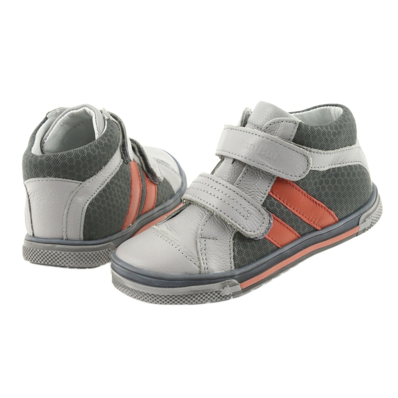 Sapatinhos infantis Velcro Ren But 3225 cinza / laranja multicolorido azul marinho 4