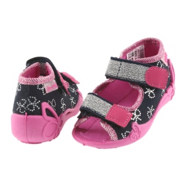 Chinelos Befado calçados infantis 242P089 azul marinho azul-marinho rosa cinza 5
