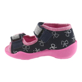 Chinelos Befado calçados infantis 242P089 azul marinho azul-marinho rosa cinza 2