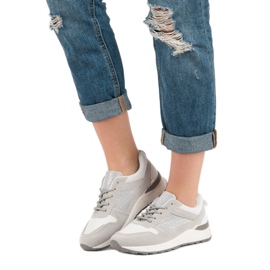 Calçados esportivos confortáveis branco cinza 1