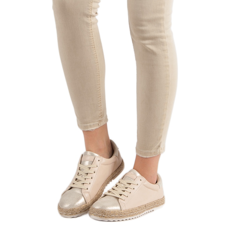 Alpercatas amarradas castanho amarelo 1