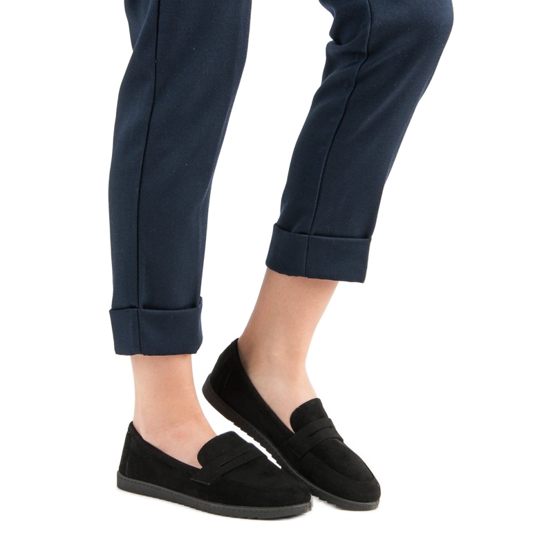 Comer Mocassins de camurça preto 1