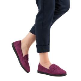 Comer Mocassins de camurça roxo 2