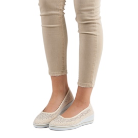 Sapatos de cunha a céu aberto castanho 1