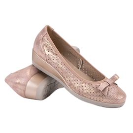 Vinceza Bombas de cunha confortáveis rosa 1