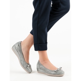 Vinceza Bombas de cunha confortáveis cinza 2