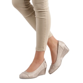 Bombas de purpurina na cunha VINCEZA marrom 2