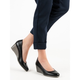 Bombas clássicas na cunha VINCEZA preto 2