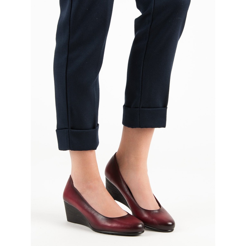 Bombas clássicas na cunha VINCEZA vermelho 1