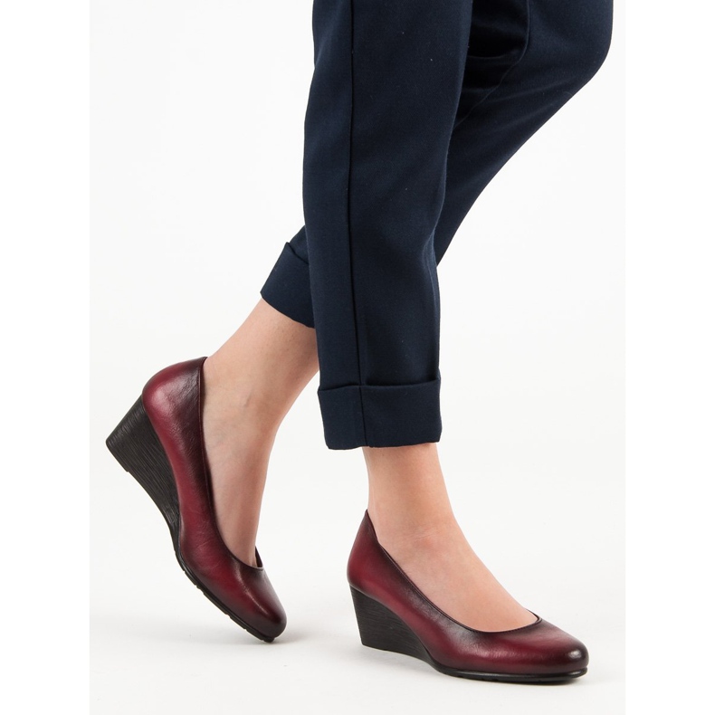 Bombas clássicas na cunha VINCEZA vermelho 2