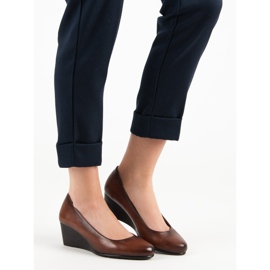 Bombas clássicas na cunha VINCEZA marrom 1